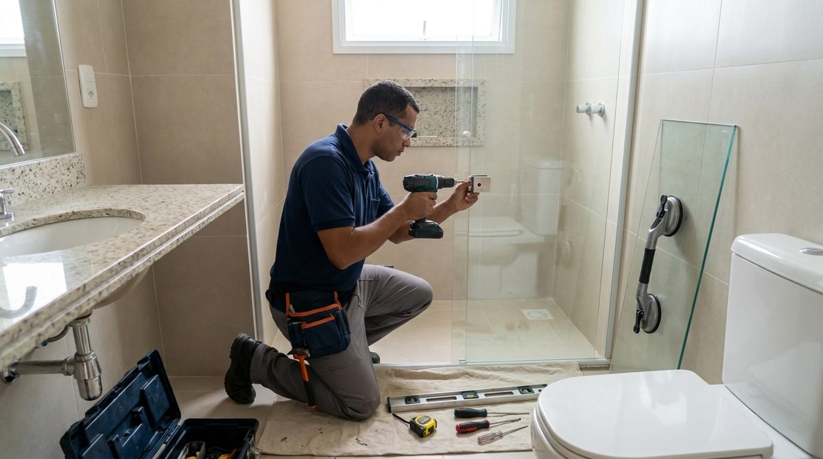 Fixação de perfil de box em Jundiaí‑SP